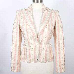 Ralph Lauren Purple Label Collection jacket sz 6 western Sp 2003 floral striped